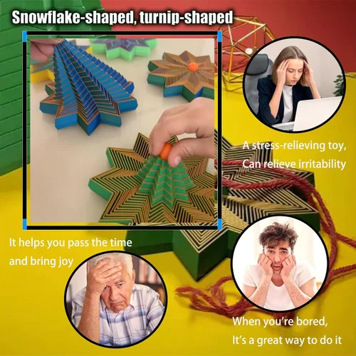 Miniatura 4 de Juguete fractal de copo de nieve, juguete de escritorio ejecutivo impreso en 3D, perfecto para aliviar el estrés, la irritabilidad y la relajación