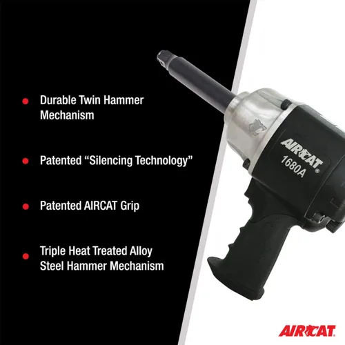 Miniatura 4 de AIRCAT Impacto extendido Xtreme Duty de 3/4 pulgadas x 6 pulgadas (1680-A-6), negro, mediano