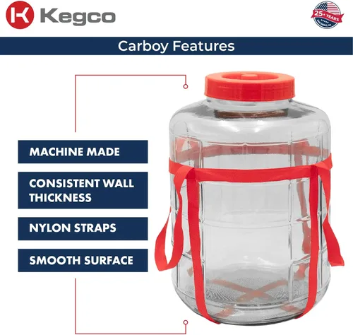 Miniatura 5 de Kegco Fermentador Carboy de vidrio de boca ancha de 7.1 galones Fabricación de cerveza casera y vino