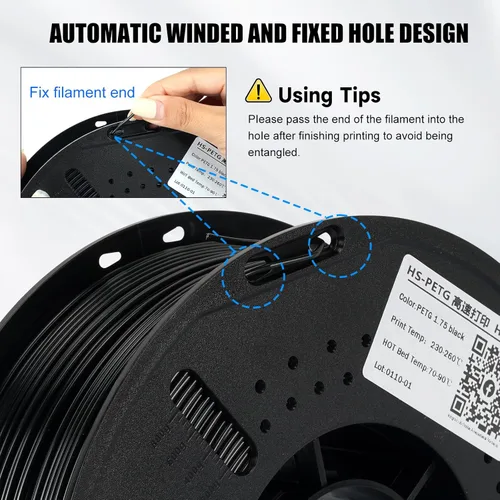 Miniatura 7 de Kingroon - Filamento de impresora 3D PETG de alta velocidad de 0.069 pulgadas, filamento rápido para impresora 3D para filamento de impresión hiper