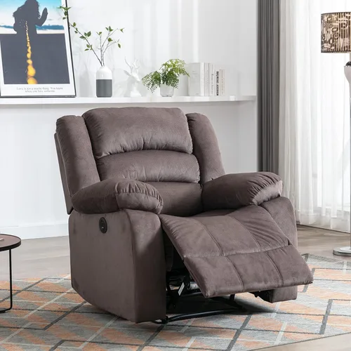 Miniatura 2 de EBELLO Silla reclinable eléctrica clásica, silla reclinable eléctrica acolchada extragrande con cojín suave y respaldo, sofá con sillón cómodo