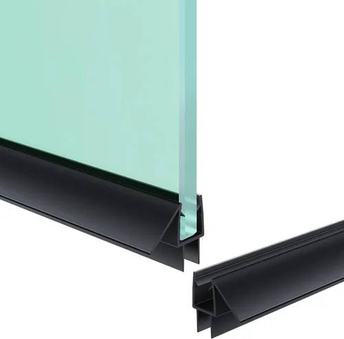 Sello inferior de puerta de ducha, tira de sello de 2 piezas, PVC transparente, 36" de longitud, se ajusta a vidrio de 10 mm de espesor, previene
