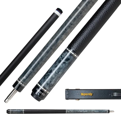 Miniatura 27 de Taco de billar de fibra de carbono de Moyerely, palo de taco de 11.8mm/12.5mm de baja deflexión, palo de piscina profesional con estuche