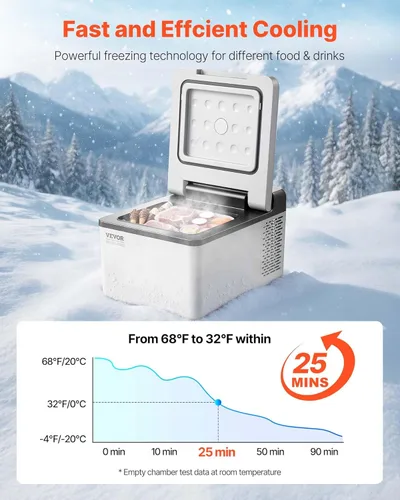 Miniatura 5 de VEVOR Refrigerador de automóvil de 12 V de 10 cuartos de galón, mini congelador portátil con control de aplicación, -4 ℉ a 68 ℉, 12/24 V CC