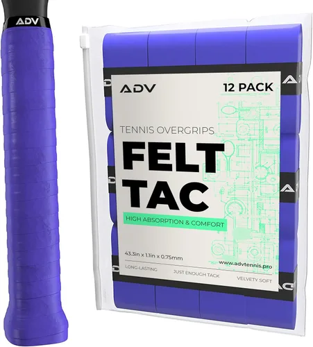 Miniatura 18 de ADV Dry - Cinta de agarre para raqueta de tenis, paquete de 12 y 30 unidades, cinta de agarre para raqueta de tenis FeltTac, cinta de agarre ultra