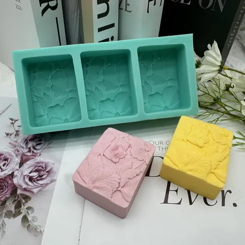 Miniatura 8 de Moldes de silicona para jabón de hoja de ginkgo de 3 cavidades, molde de silicona para jabón natural, vela, cera, fabricación de yeso aromático