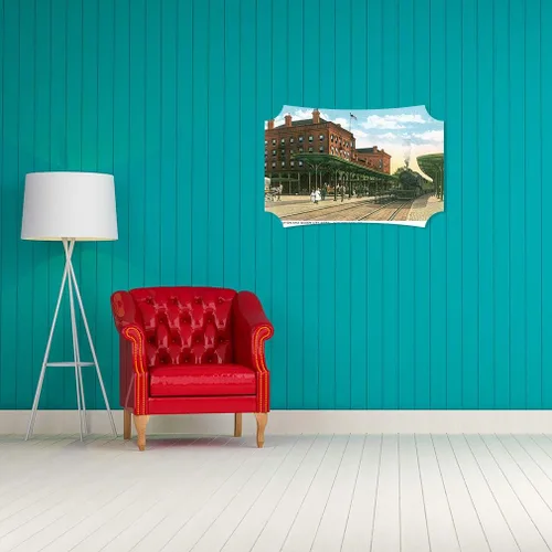 Miniatura 3 de Fastasticdeals Horizontal Home Decor Wall Sign Queen City Hotel, Cumberland, Md Picture Art Frame Berlin Shape 12x8Inches