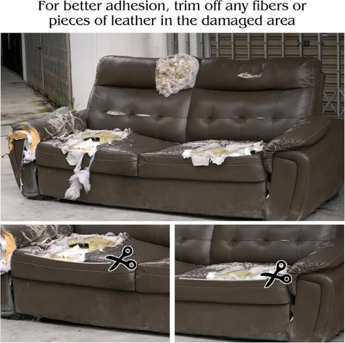 Miniatura 9 de CHEIGHY Kit de Reparación de Cuero para Muebles - Poliuretano Avanzado, Parche de Reparación de Cuero Autoadhesivo Fuerte e Impermeable para Sofá
