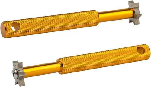 Miniatura 17 de HIFROM Afilador de ranuras con 6 cabezales – Afilador de ranuras para palos de golf, herramienta de reranurado y limpiador para todos los hierros