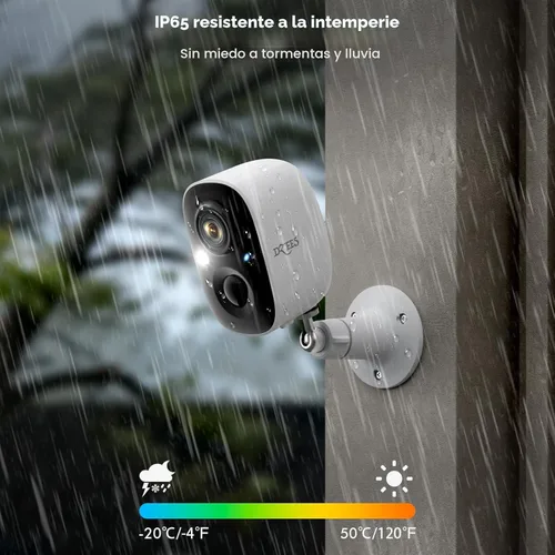 Miniatura 6 de Dzees Cámaras de seguridad inalámbricas para exteriores 2K, cámaras de vigilancia WiFi alimentadas por batería con detección de movimiento AI, foco