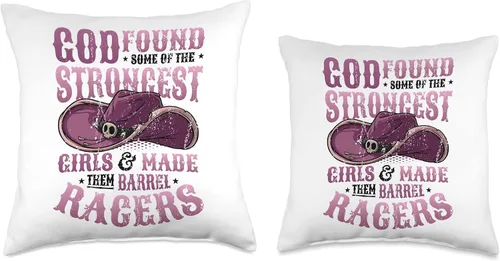 Miniatura 3 de Rodeo Barcel Racerin Designs Barrel Racer Girl Barel Racing - Almohada (16 x 16 pulgadas), multicolor