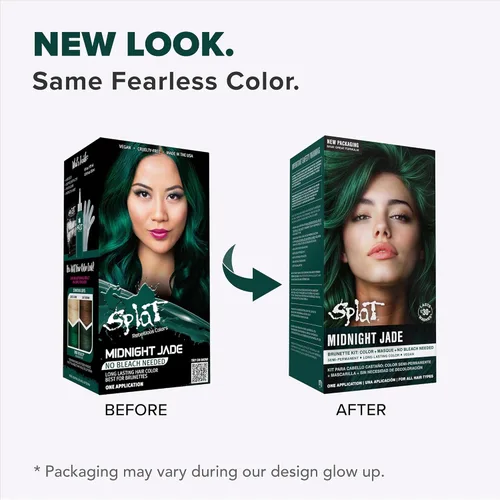 Miniatura 2 de Splat Hair Splat Rebellious Colors 30 Wash - Kit de coloración para el cabello, jade medianoche, 6 onzas Jade(Midnight Jade)