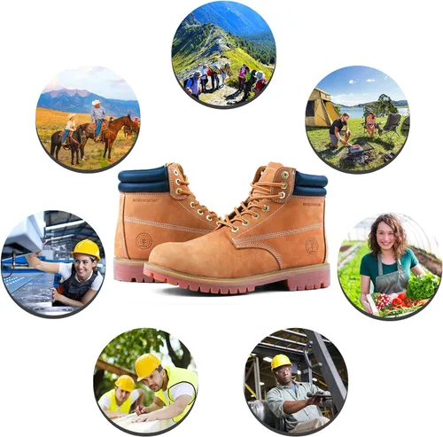 Miniatura 6 de Jacata Mens Work Boots For Men Non Slip Rubber Water Resistant Boats De Trabajo Para Hombre Utility Construction Boots