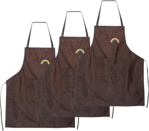 Miniatura 16 de HARFINGTON Delantal de cocina unisex para restaurante no ajustable, lavable, con 2 bolsillos