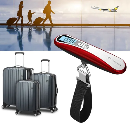 Miniatura 9 de MYCARBON Báscula de equipaje digital colgante para equipaje, báscula de peso portátil de viaje, báscula de pesaje de maleta con pantalla LCD