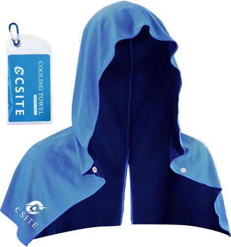 Miniatura 15 de CSITE Toallas refrescantes con capucha, toallas de enfriamiento instantáneo para cuello y cara, protección solar UPF 50, toalla de hielo para climas