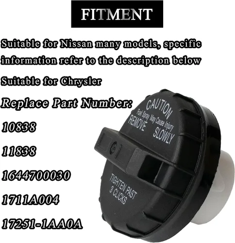 Miniatura 2 de Tapa de Repuesto de Combustible Tapa de Tanque de Gasolina 10838 Compatible con Nissan Frontier 2001-2011 Sentra 2000-2011 Altima Armada Xterra