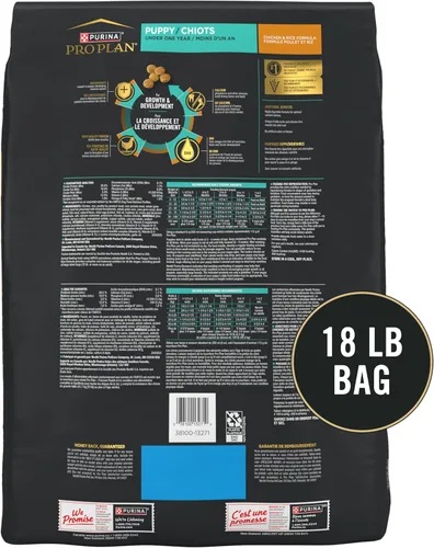 Miniatura 9 de Purina Pro Plan Alimento seco para cachorros con alto contenido de proteínas, fórmula de pollo y arroz, bolsa de 18 libras