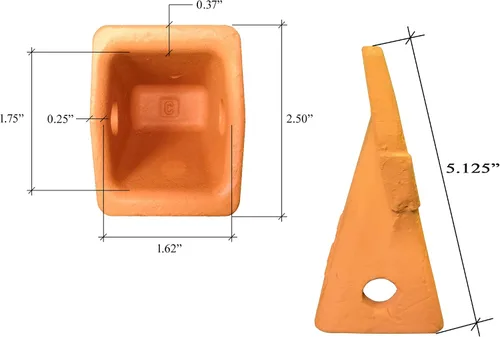 Miniatura 3 de Excavadora, retroexcavadora Caña de cucharón se ajusta, 1.0 in labio, diente de llamarada, con pasador & Retenedor (1)