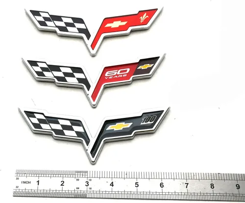 Miniatura 7 de 2 insignias cruzadas para capó delantero y trasero para la fascia trasera, emblemas de repuesto para Corvette C6 2005-2013