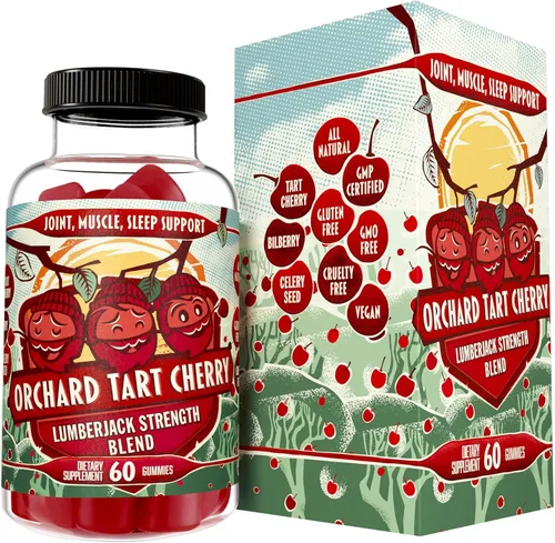 Miniatura 8 de Cápsulas de cereza ácida cultivadas en Estados Unidos, mezcla de fuerza de leñador, polvo de cereza ácida con arándano (60 unidades)