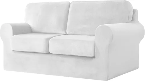 Miniatura 71 de UNBBRRL Fundas de sofá de 3 piezas para sofá, funda de terciopelo elástico para sillón con 1 funda de cojín de asiento y 1 funda de respaldo