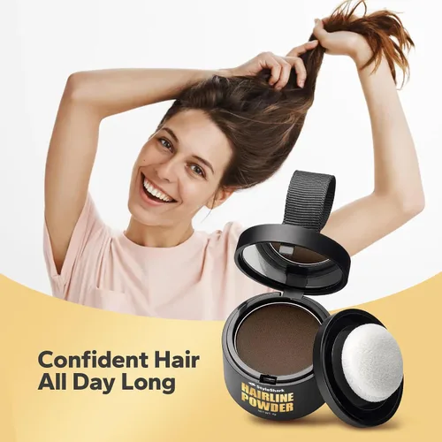 Miniatura 7 de Polvo de línea capilar – a prueba de manchas para cabello fino, color a prueba de sudor para mujeres y hombres (marrón oscuro)