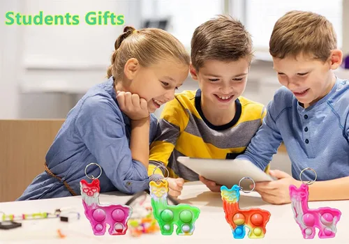 Miniatura 5 de Paquete de 30 llaveros de alpaca con diseño de arcoíris a granel, lindas llamas, de alpaca, regalo de burbujas para adultos, niños y niñas, regalos