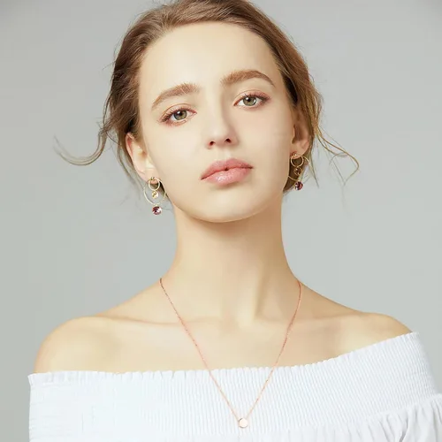Miniatura 2 de Delicados collares de oro para mujer, a la moda, oro macizo de 14 quilates sobre plata de ley 925, collar con dije de corazón de mosca y culo