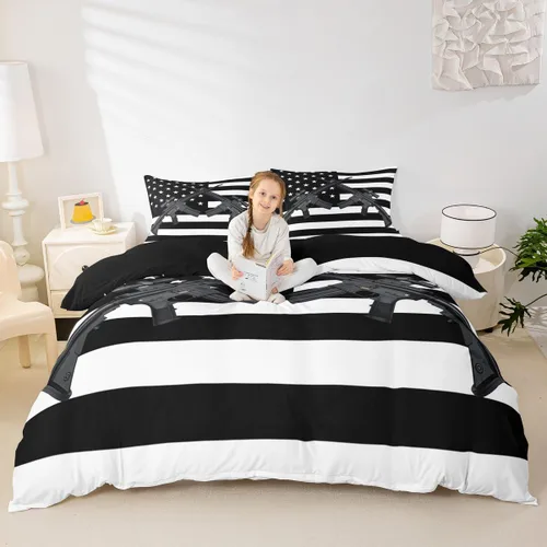 Miniatura 51 de Erosebridal Juego de ropa de cama de pingüinos, funda de edredón de animales antárticos para niños y niñas, funda de edredón estilo caricatura