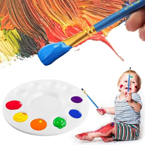 Miniatura 5 de Paletas de bandejas de pintura, paquete de 6, suministros de pintura, paleta de pintura para niños, paleta de plástico