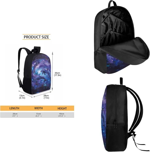 Miniatura 125 de HUGS IDEA Juego de 3 bolsas escolares con aislamiento térmico para el almuerzo, estuche para lápices