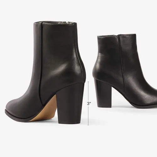Miniatura 4 de DREAM PAIRS Botines de tacón grueso de bloque para mujer