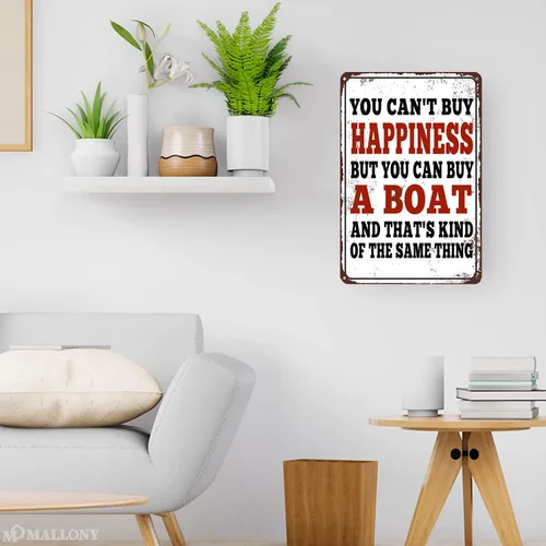 Miniatura 5 de Letrero divertido con texto en inglés «You Can't Buy Happiness BUT You Can Buy a Boat» para decoración de pared del hogar, 12 x 8 pulgadas