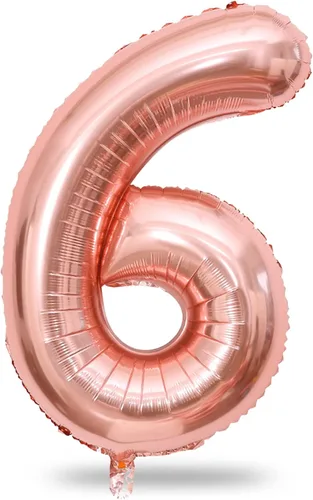 Miniatura 121 de Globo dorado champán con el número 5, globos de aluminio autoinflables grandes de 40 pulgadas del 0 al 9, globo de helio digital 5 dorado claro