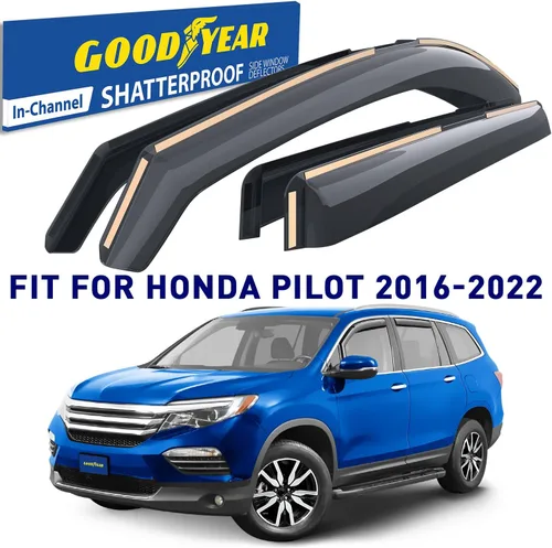 Miniatura 2 de Goodyear - Deflectores de ventana de canal irrompibles para Honda Pilot 2016-2022/Honda Passport 2019-2025, protectores para la lluvia, viseras