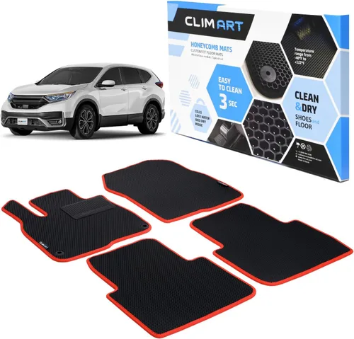 CLIM ART Honeycomb FL051417021 - Alfombrillas de automóvil de ajuste personalizado para Honda CR-V 2017-2021, primera y 2ª fila, alfombrillas para