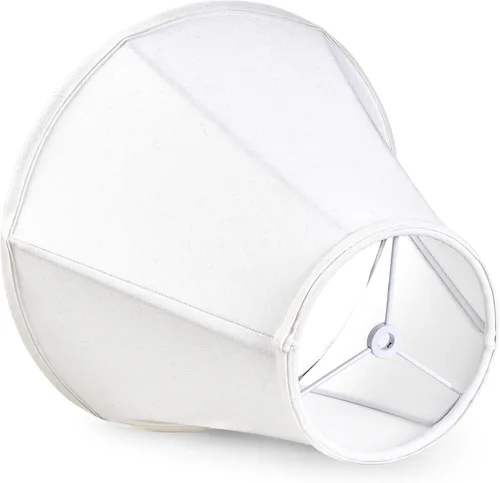 Miniatura 6 de GO&SO Juego de 2 Pantallas de Lámpara de Campana Blancas Pequeñas para Mesa de Noche - 6" Superior x 13" Inferior x 10.6" Alto (Spider) Pantalla