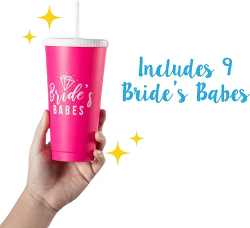Miniatura 6 de Pop Fizz Designs Vasos para despedida de soltera – Paquete de 10 Vasos para novia y dama de honor Suministros para fiesta de novia y regalos