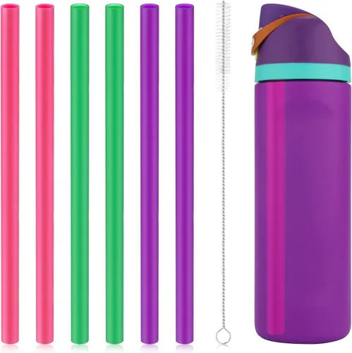 Miniatura 9 de SAVITA 6pcs Replacement Straws for Owala Freesip 24/32oz, Reusable Straws with Cleaning Brush Tumbler Accessories Parts Compatible with Owala Flip