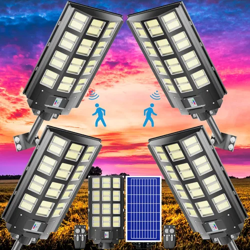 Miniatura 16 de Luz solar de calle, 8000 W, 7000 K, 480000 lúmenes, 1152 luces LED solares de estacionamiento del anochecer al amanecer, luces solares al aire