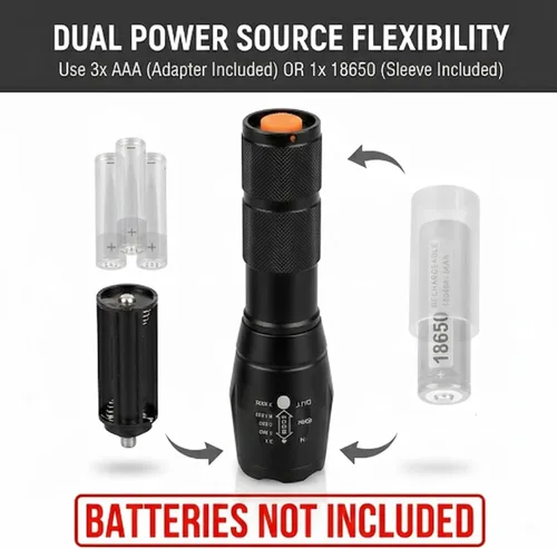 Miniatura 7 de Linterna LED de alto lúmenes, paquete de 5 linternas tácticas para camping, senderismo, pasear perros - Potentes linternas de emergencia con 5 modos