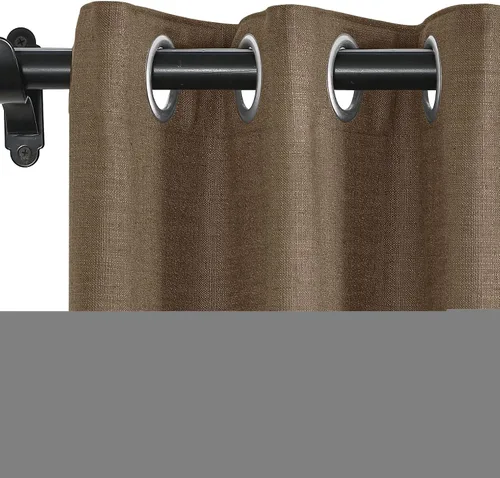 Miniatura 75 de Fcosie Cortinas opacas de lino 100 % opacas de 50 pulgadas de ancho x 63 pulgadas de largo, paneles de cortina con ojales para sala de estar