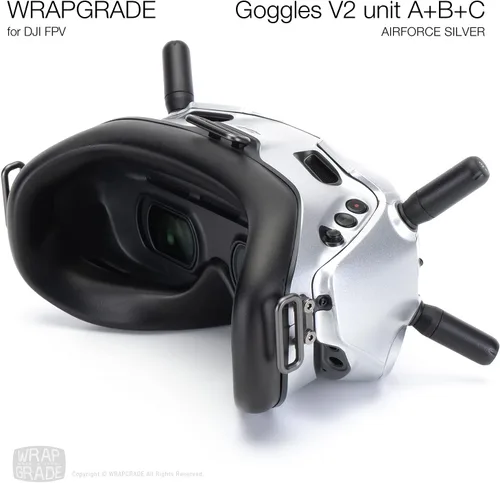 Miniatura 4 de WRAPGRADE Skin compatible con DJI FPV Gafas V2 (Airforce Silver)