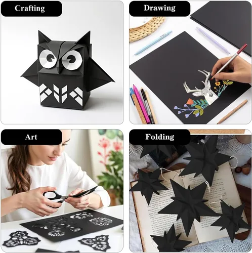 Miniatura 6 de 200 hojas de papel kraft negro para envolver envíos, papel de construcción negro grande de 18 x 24 pulgadas, para dibujo, hojas de estraza