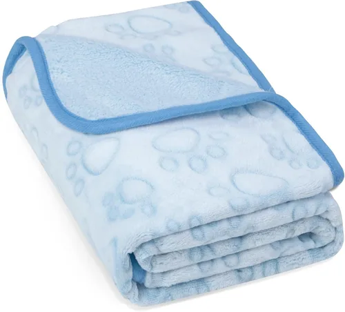 Miniatura 29 de Manta para perros rellena premium suave, con impresión de huella de pata gris de franela, 43 * 66 pulgadas, manta autocalentable para gatos