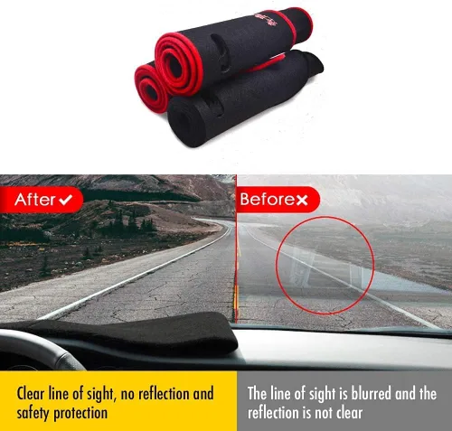 Miniatura 6 de Funda para salpicadero ajustable negra para consola central, tapete protector parasol compatible con Honda 11 Civic 2021 2022 Coupé (borde negro)