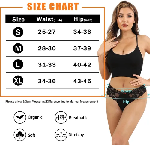Miniatura 6 de LEVAO Tangas de algodón para mujer, tangas invisibles, espalda en T para mujer, tallas S-XL