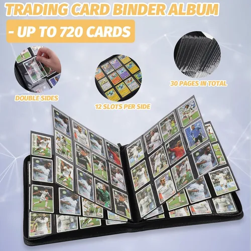 Miniatura 3 de GERMUN Carpeta de tarjetas coleccionables con 12 bolsillos, 720 bolsillos, carpeta de colección de tarjetas, carpeta de álbum de tarjetas para MTG