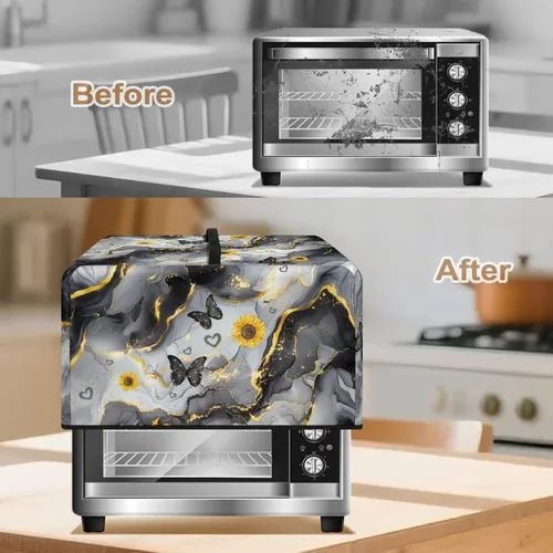Miniatura 3 de Cubierta para horno de microondas a prueba de polvo, para encimera, freidora de aire, tostadora, horno, para decoración interior del hogar, L, 20.9